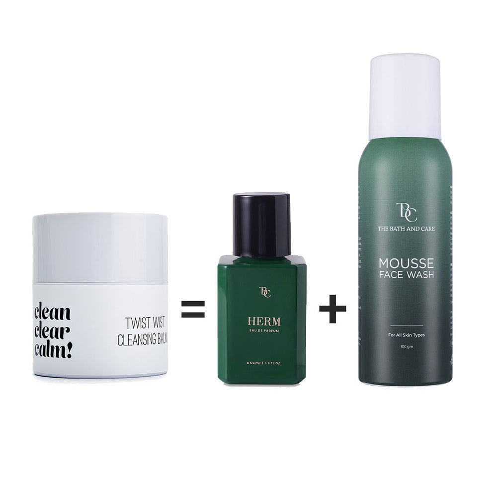 Makeup Remover Balm + Herm Fragrance + Mousse Face Wash The Bath and Care