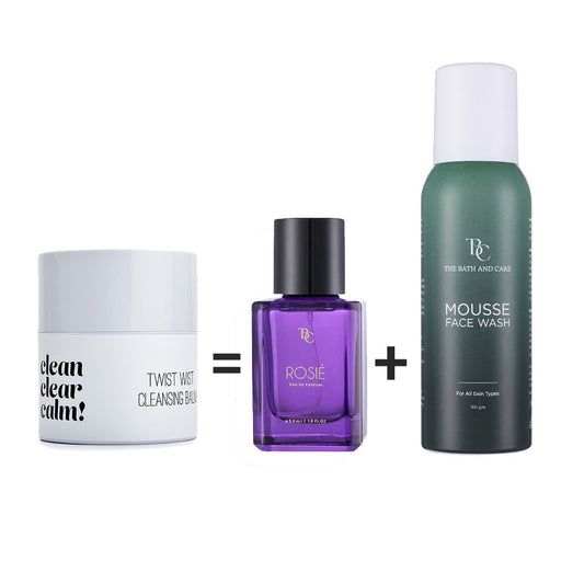 Makeup Remover Balm + Rosie Fragrance + Mousse Face Wash The Bath and Care