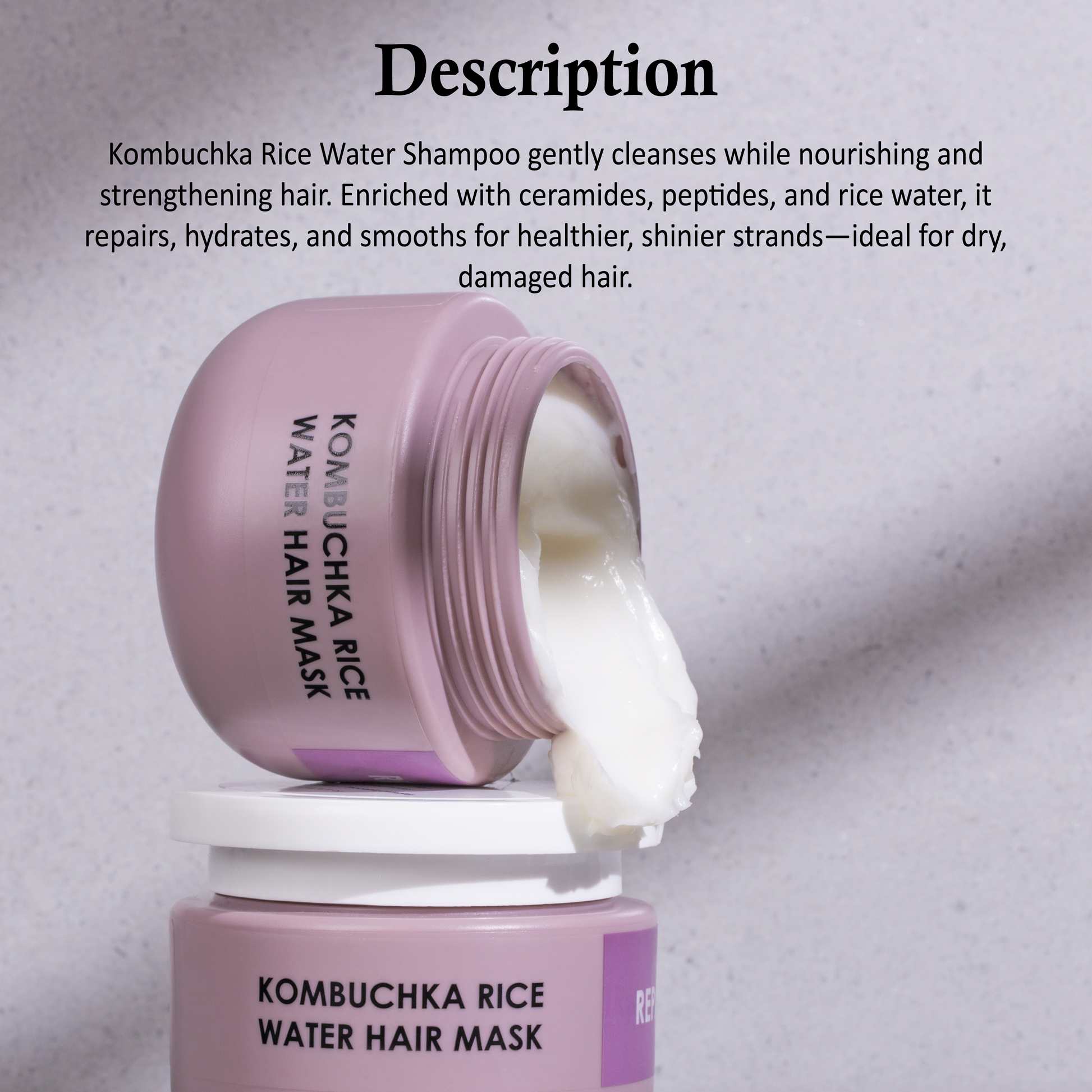 KOMBUCHKA RICE WATER HAIR MASK – REPAIR & RESTORE The Bath and Care