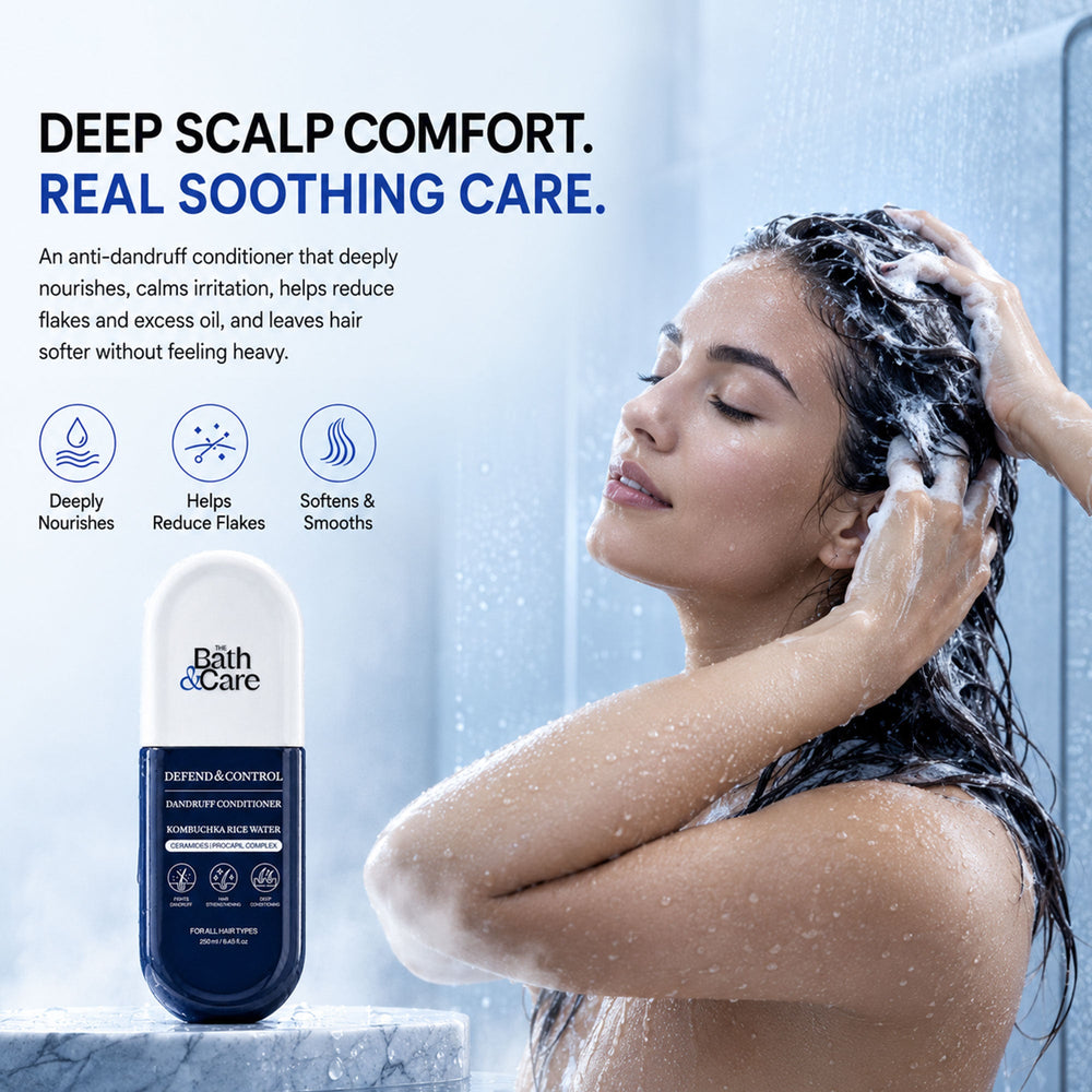 Kombuchka Rice Water Conditioner - Defend and Control Anti-Dandruff Conditioner, Reduce Scalp Flakes & Excess Oil The Bath and Care