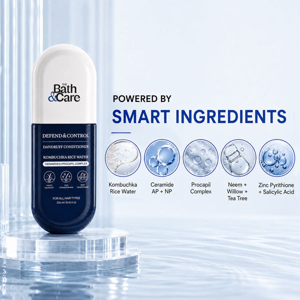 Buy Kombuchka Rice Water Defend & Control Anti-Dandruff Conditioner for Dandruff-Prone, Flaky & Oily Scalp + Get Pore Alchemy Skincare Range FREE | Scalp & Oil-Control Skin Care Bundle The Bath and Care