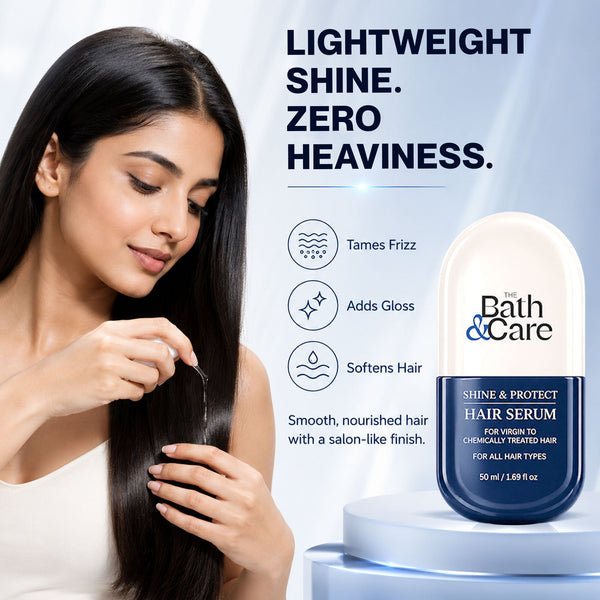 Shine and Protect Hair Serum for Frizz-free, Smooth and Silky Hair and Dandruff Hair The Bath and Care