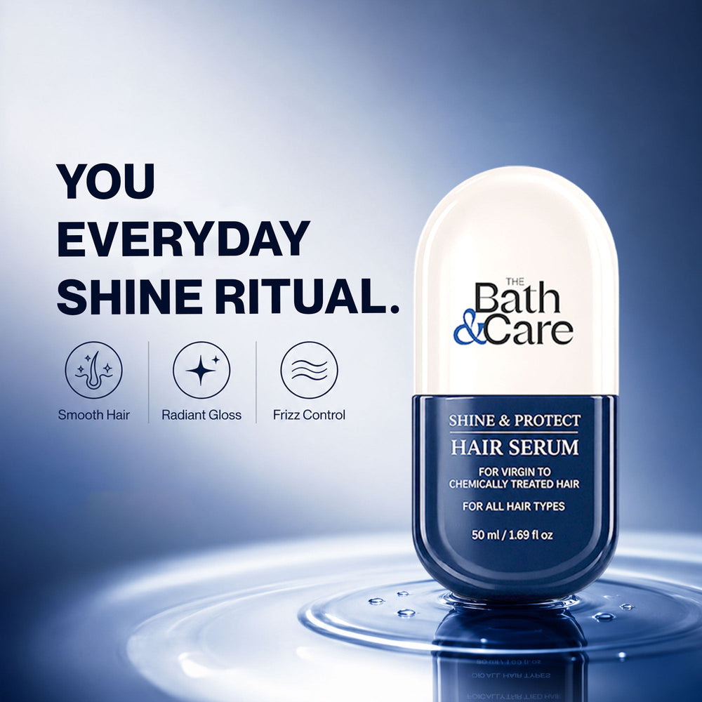 Shine and Protect Hair Serum for Frizz-free, Smooth and Silky Hair and Dandruff Hair The Bath and Care