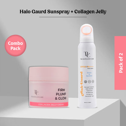 Combo of collagen jelly and sunspray The Bath and Care