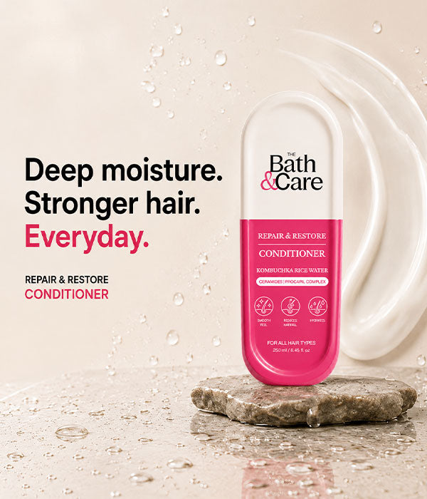Rice Water Conditioner for Dry & Damaged Hair with Ceramides & Peptides – Repair, Strengthen & Smooth | Kombuchka Repair & Restore