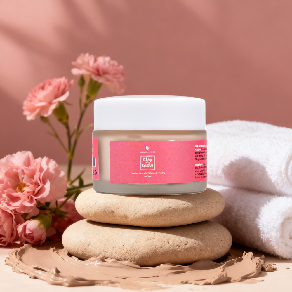 Clay and Glow -Pink Clay Facial Mask with Glow, Oil Balance & Gentle Detox for All Skin Types The Bath and Care
