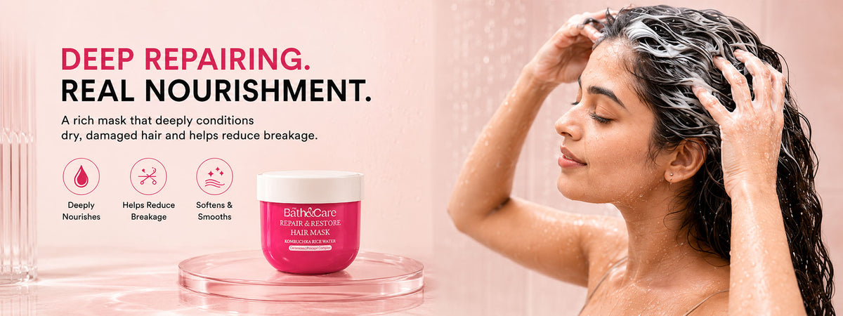 Rice Water Hair Mask for Dry, Damaged & Frizzy Hair – Repairs, Strengthens, Smooths & Hydrates | Kombuchka Repair & Restore