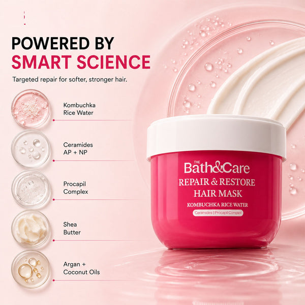 Kombuchka Rice Water Hair Mask for Dry, Frizzy & Damage Hair - Repair & Restore The Bath and Care