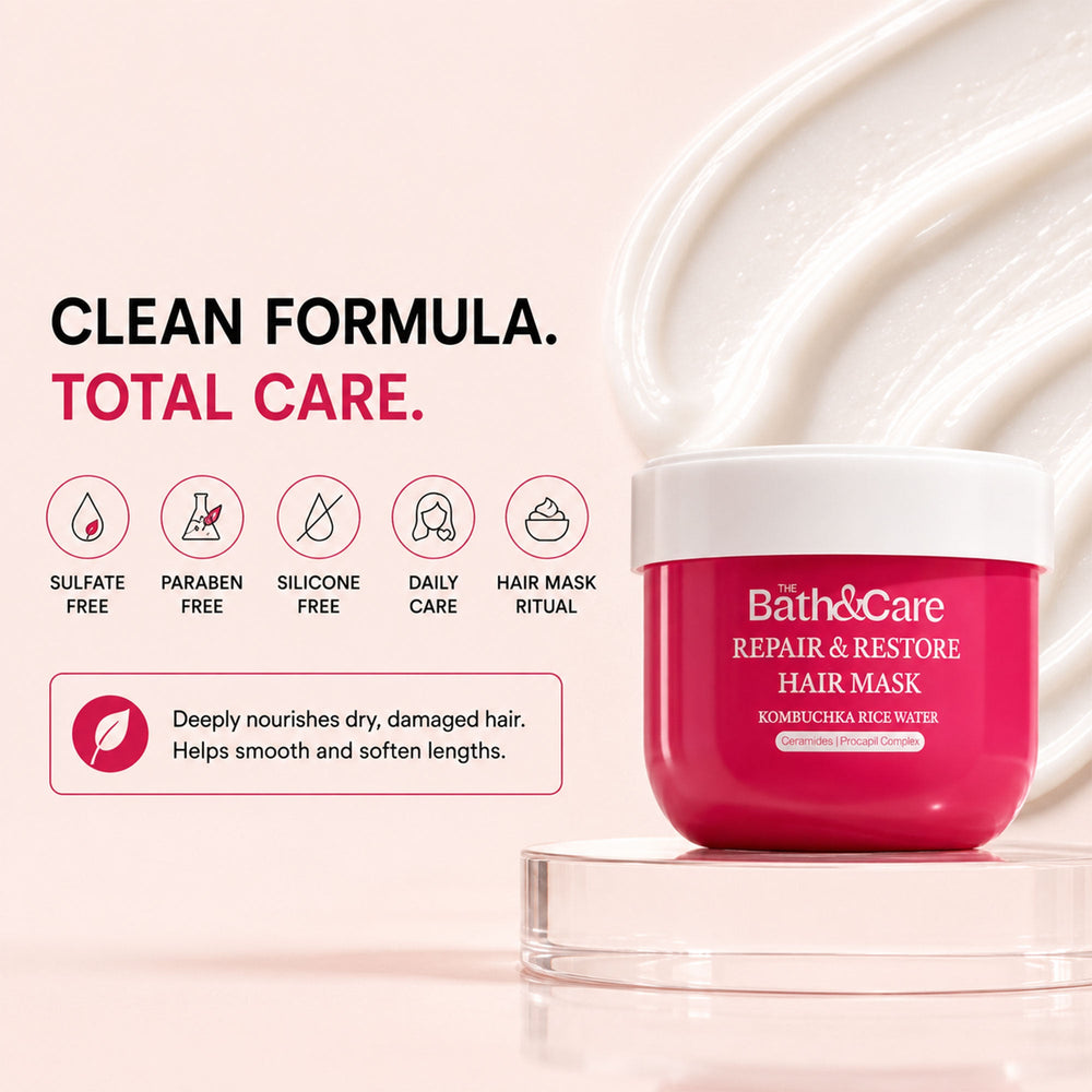 Kombuchka Rice Water Hair Mask for Dry, Frizzy & Damage Hair - Repair & Restore The Bath and Care