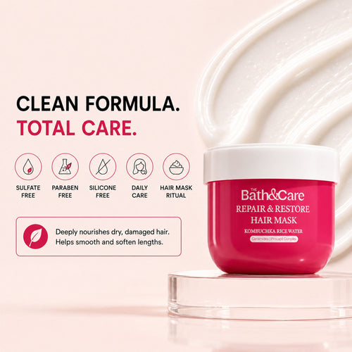 Kombuchka Rice Water Hair Mask for Dry, Frizzy & Damage Hair - Repair & Restore The Bath and Care