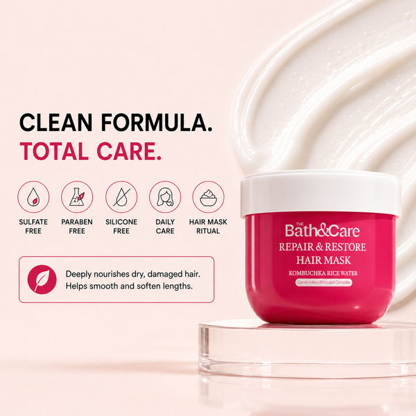 Kombuchka Rice Water Hair Mask for Dry, Frizzy & Damage Hair - Repair & Restore The Bath and Care