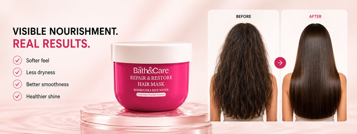 Rice Water Hair Mask for Dry, Damaged & Frizzy Hair – Repairs, Strengthens, Smooths & Hydrates | Kombuchka Repair & Restore