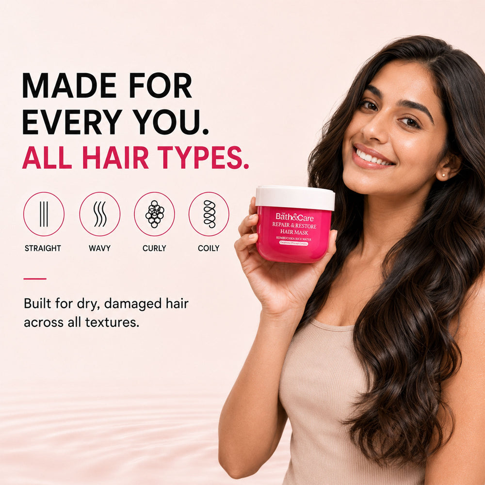 Kombuchka Rice Water Hair Mask for Dry, Frizzy & Damage Hair - Repair & Restore The Bath and Care