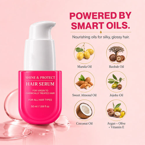 Shine and Protect Hair Serum for Frizz-free, Smooth and Silky Hair The Bath and Care