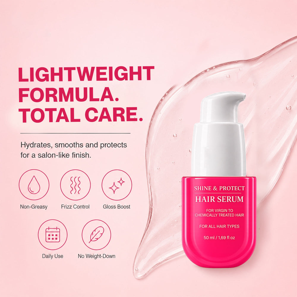 Shine and Protect Hair Serum for Frizz-free, Smooth and Silky Hair The Bath and Care