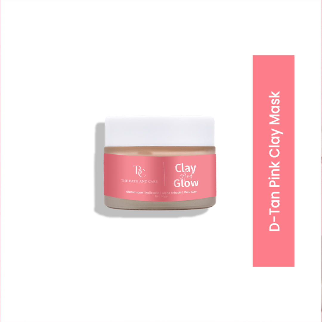 Clay and Glow -Pink Clay Facial Mask with Glow, Oil Balance & Gentle Detox for All Skin Types The Bath and Care