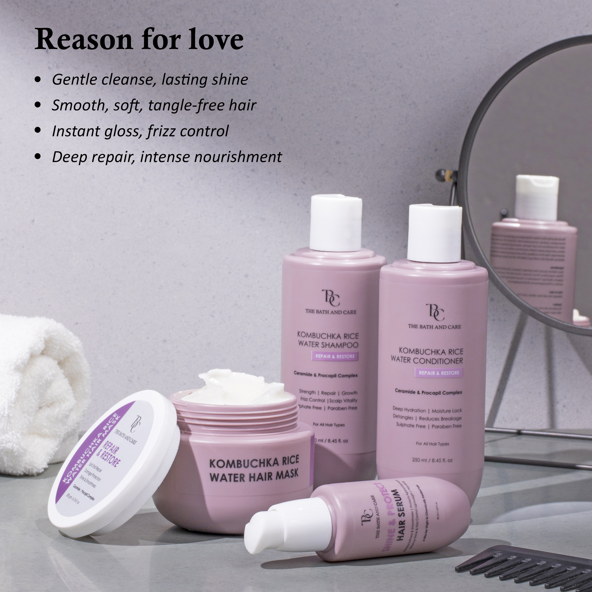 KOMBUCHKA RICE WATER SHAMPOO – REPAIR & RESTORE The Bath and Care