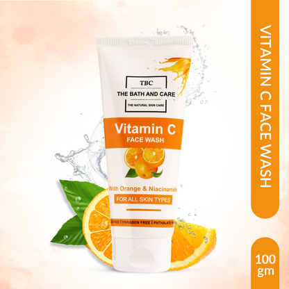 Vitamin C Face Wash with Orange Extract and Niacinamide for Tan Removal | TBC- The Bath and Care My Store